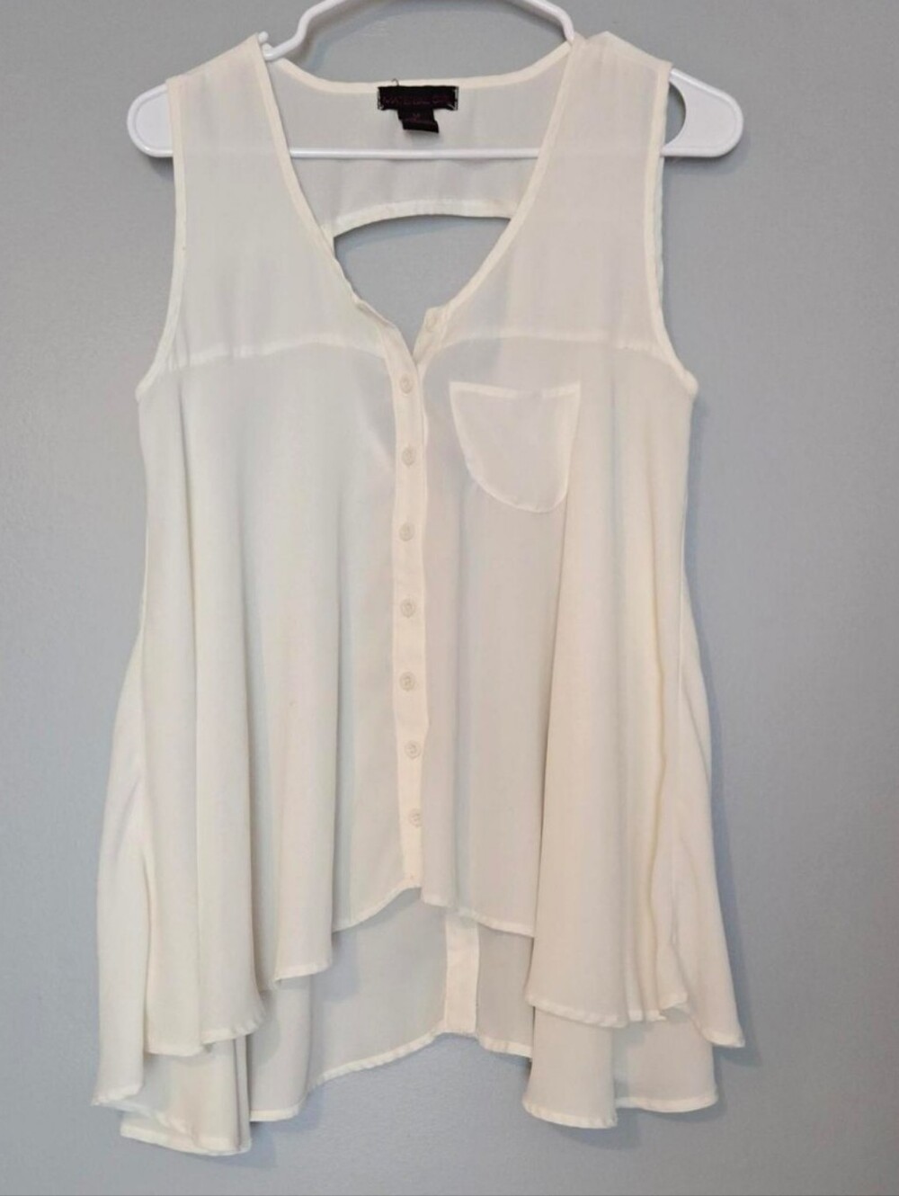 Material Girl White Cut Out Tank Top